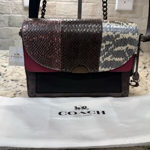 Coach NWT Dreamer Multicolor Python & Leather Crossbody Bag
